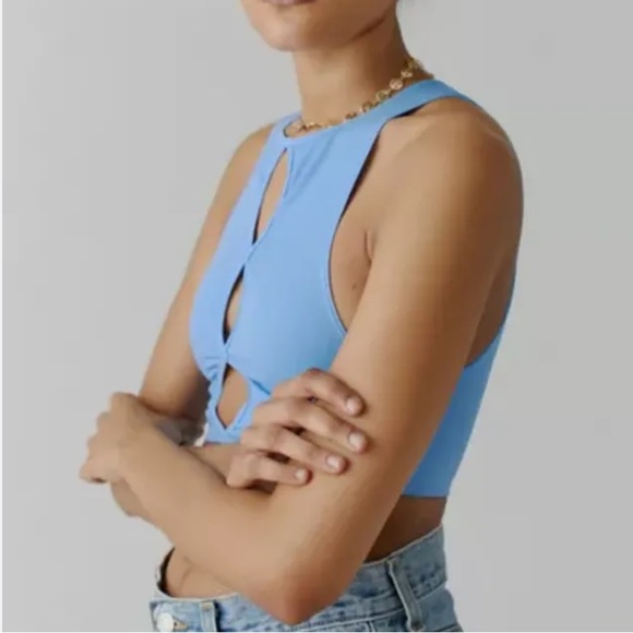 NWT* UO out from under violetta seamless cutout bra top blue - Picture 3 of 8